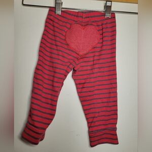 carters 12 months red and blue striped heart leggings